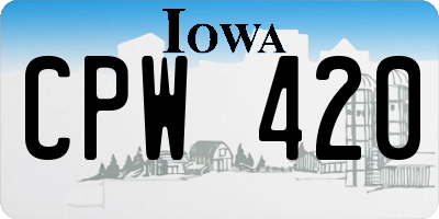 IA license plate CPW420