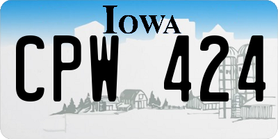 IA license plate CPW424