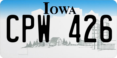 IA license plate CPW426