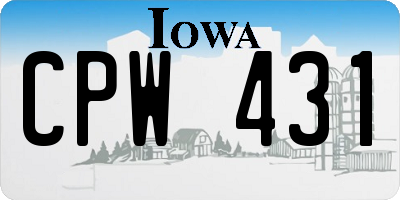 IA license plate CPW431