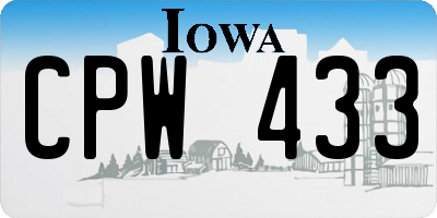 IA license plate CPW433
