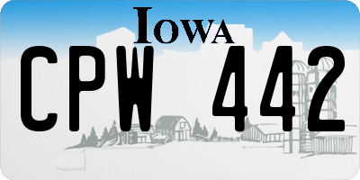 IA license plate CPW442