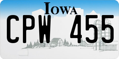 IA license plate CPW455