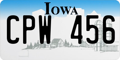 IA license plate CPW456