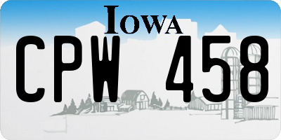IA license plate CPW458