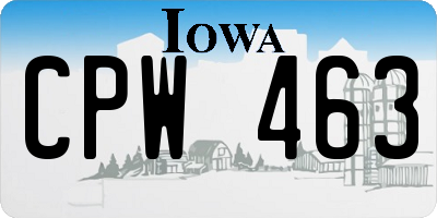 IA license plate CPW463
