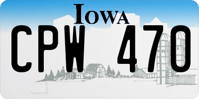 IA license plate CPW470