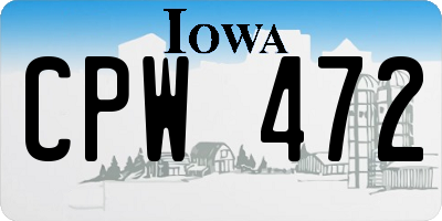 IA license plate CPW472