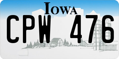 IA license plate CPW476