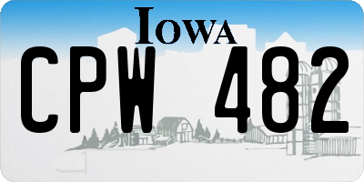 IA license plate CPW482
