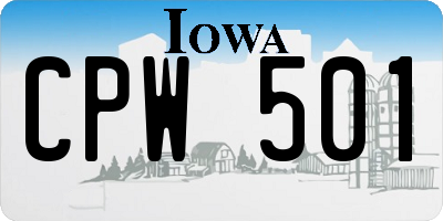 IA license plate CPW501