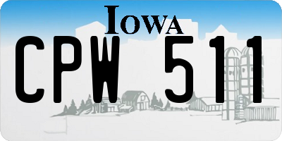 IA license plate CPW511
