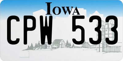 IA license plate CPW533