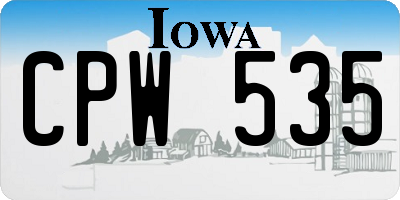 IA license plate CPW535