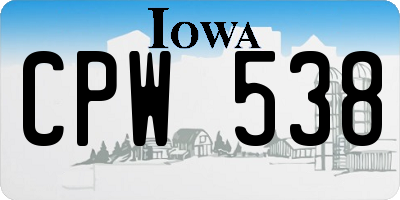 IA license plate CPW538