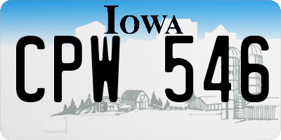 IA license plate CPW546