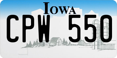 IA license plate CPW550