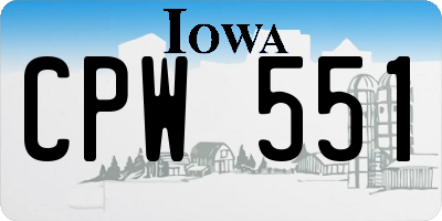 IA license plate CPW551