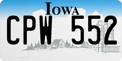 IA license plate CPW552