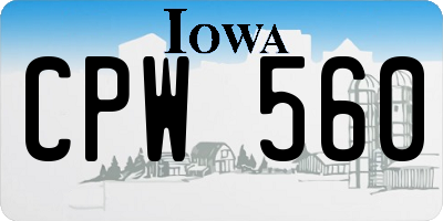 IA license plate CPW560