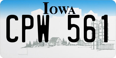 IA license plate CPW561