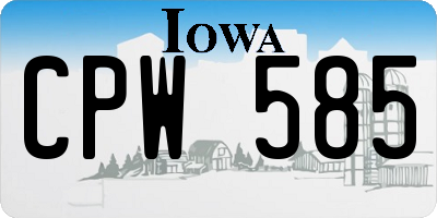 IA license plate CPW585