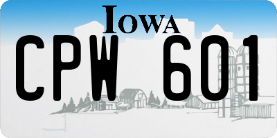 IA license plate CPW601
