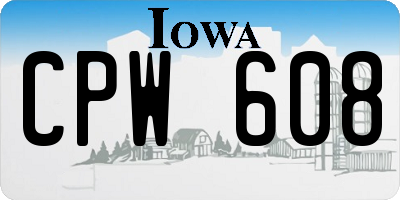IA license plate CPW608