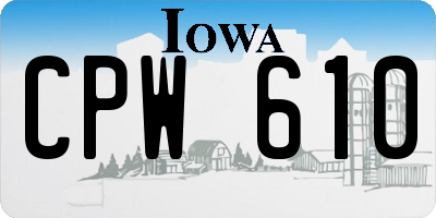 IA license plate CPW610