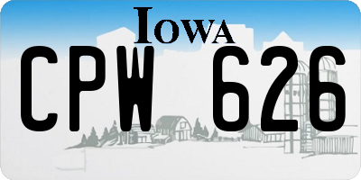 IA license plate CPW626