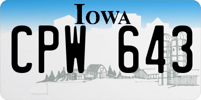 IA license plate CPW643