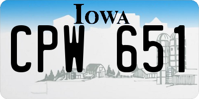 IA license plate CPW651