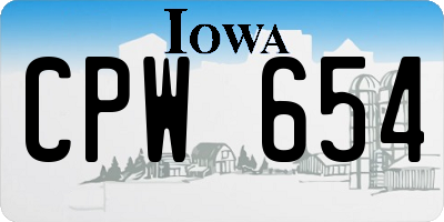 IA license plate CPW654