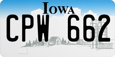 IA license plate CPW662