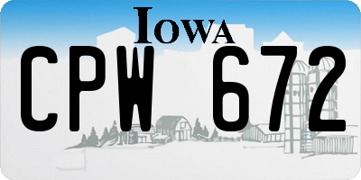 IA license plate CPW672