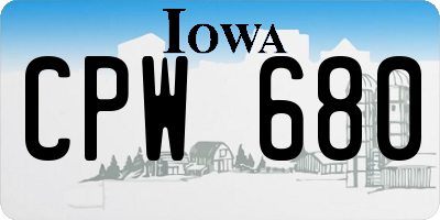 IA license plate CPW680