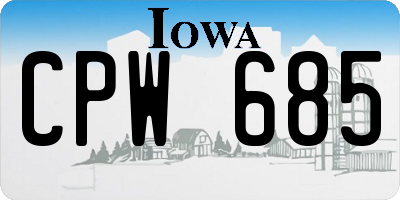 IA license plate CPW685