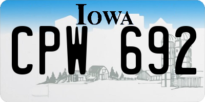 IA license plate CPW692