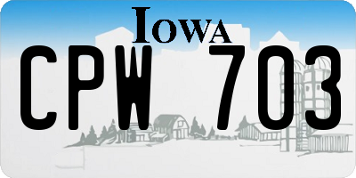 IA license plate CPW703