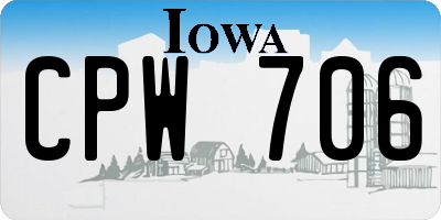 IA license plate CPW706