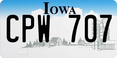 IA license plate CPW707