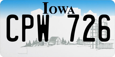 IA license plate CPW726