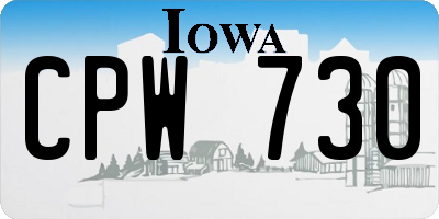 IA license plate CPW730