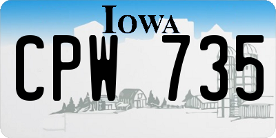 IA license plate CPW735