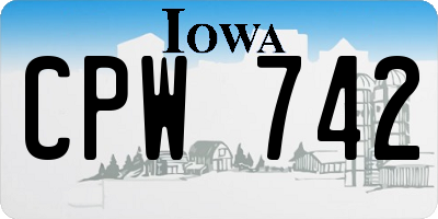 IA license plate CPW742