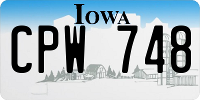 IA license plate CPW748