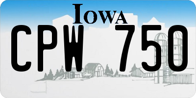 IA license plate CPW750