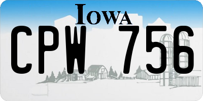 IA license plate CPW756