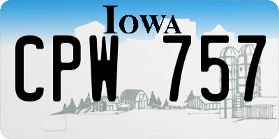 IA license plate CPW757