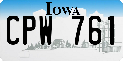 IA license plate CPW761
